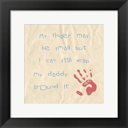 Framed My Finger May Be Small Pink and Blue Print