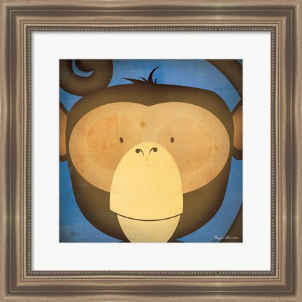 Framed Monkey WOW Print