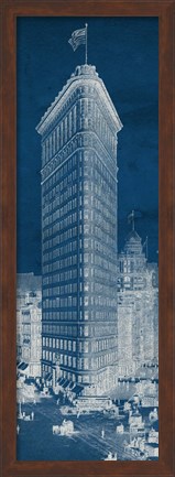 Framed Flat Iron 1909 Blueprint Panel Print