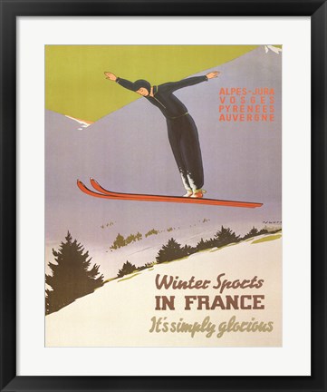 Framed Winter Sports in France Print