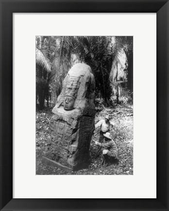 Framed Mayan Indian Monument Print