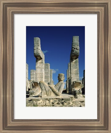 Framed Mayan Statues Temple of the Warriors Print