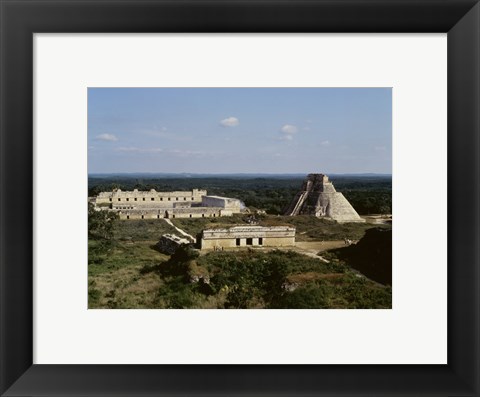 Framed Pyramid of the Magician, Nunnery Quadrangle, Uxmal Print