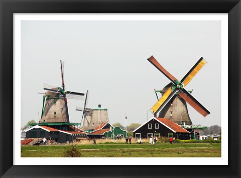 Framed Dutch Zaanse Schans Windmills Print