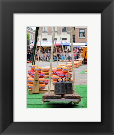 Framed Dutch Cheese Market photograph Print