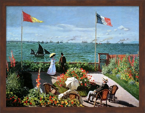 Framed Terrace at Sainte-Adresse, 1867 Print