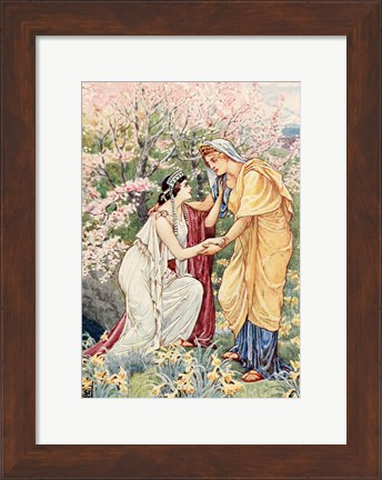 Framed Demeter Rejoiced For Her Daughter Was By Her Side Print