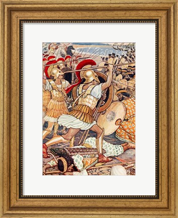 Framed They Crashed Into the Persian Army with Tremendous Force Print