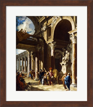 Framed Alexander the Great Cutting the Gordian Knot Print