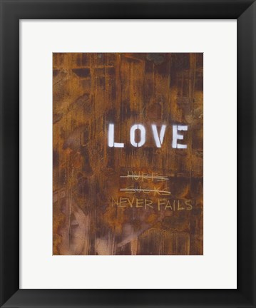 Framed Love Never Fails I Print