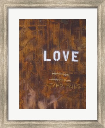 Framed Love Never Fails I Print