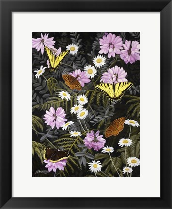 Framed Tapestry of Butterflies Print