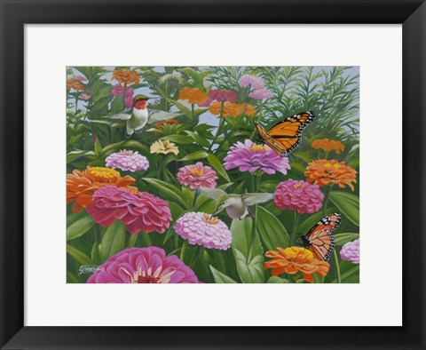 Framed Zinnia Bouquet Print