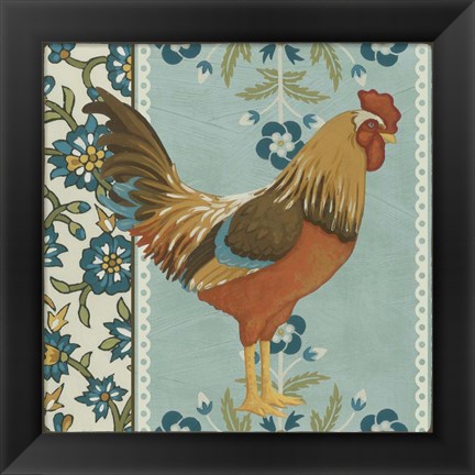 Framed Cottage Rooster IV Print