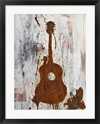 Framed Rust Guitar Print