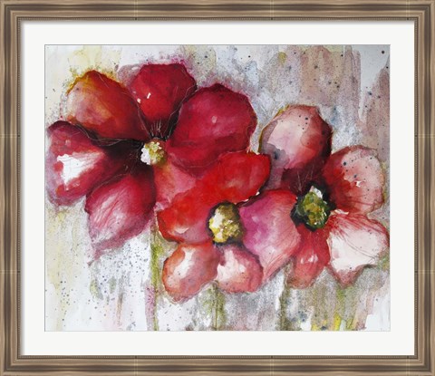 Framed Fuchsia Poppies II Print