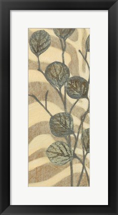 Framed Leaves on Stripes I Print