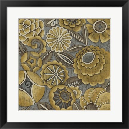 Framed Ochre Garden I Print