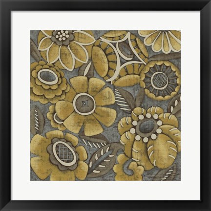 Framed Ochre Garden II Print