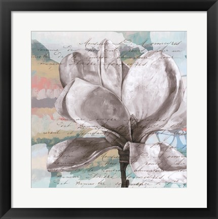 Framed Pastel Magnolias I Print