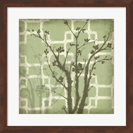 Framed Silhouette &amp; Pattern III Print