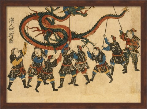 Framed Chinese Dragon Dance Print