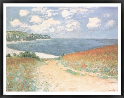 Framed Chemin Dans Les Bles A Pourville Print