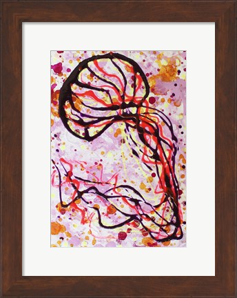 Framed Pink Magenta Jellyfish Print