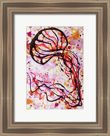 Framed Pink Magenta Jellyfish Print