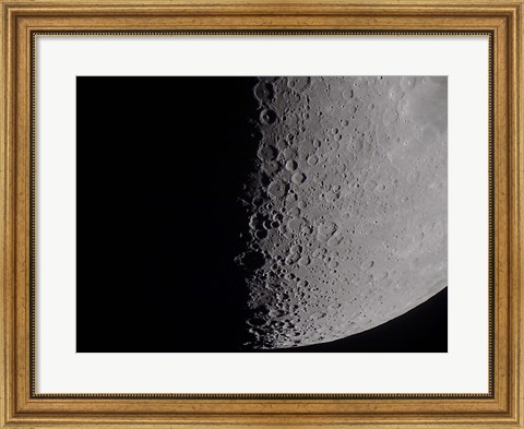 Framed South terminator of 7 day moon Print