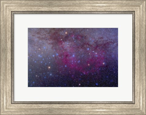 Framed extensive Gum Nebula area in the constellation Vela Print