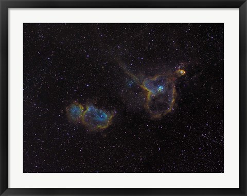 Framed Heart and Soul Nebulae Print