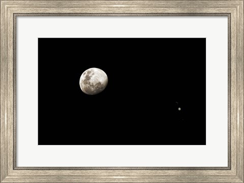 Framed Earth&#39;s moon and Jupiter separated by six degrees Print