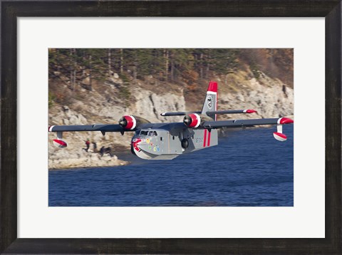Framed Canadair CL-215-1A10 in flight over Bulgaria Print