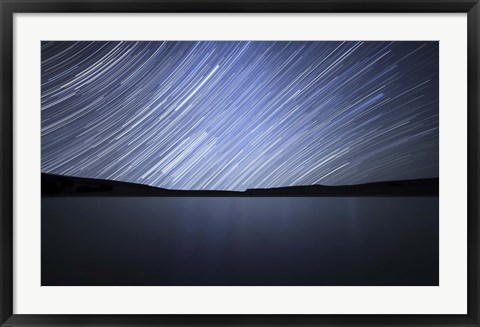 Framed Star trails of the celestial equator in Somuncura, Argentina Print