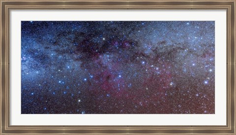 Framed constellations of Puppis and Vela in the southern Milky Way Print