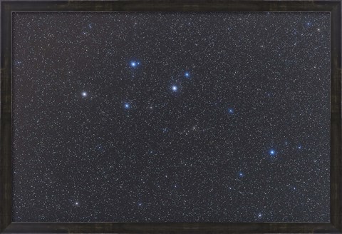 Framed Delphinus constellation on a hazy night Print