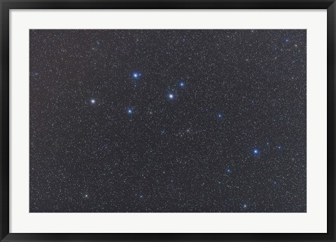 Framed Delphinus constellation on a hazy night Print