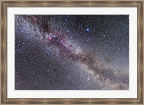 Framed Summer Triangle stars in the Milky Way through Cygnus, Lyra and Aquila Print