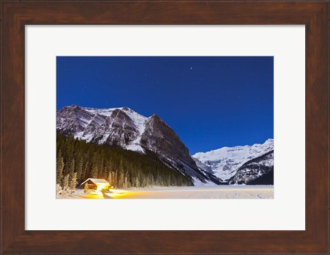 Framed Lake Louise on a clear night in Banff National Park, Alberta, Canada Print