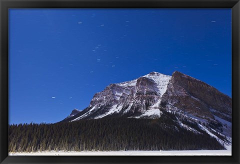 Framed Orion star trails above Mount Fairview, Alberta, Canada Print