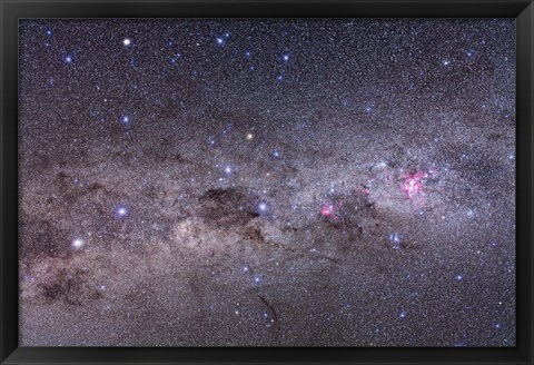 Framed Southern Milky Way with Eta Carinae, Crux and Alpha &amp; Beta Centauri Print