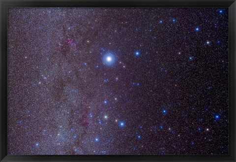 Framed constellation of Canis Major and nearby open clusters and nebulae Print