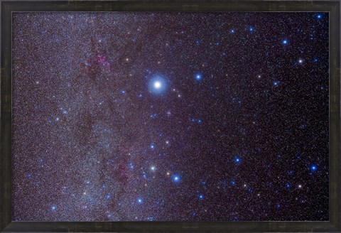 Framed constellation of Canis Major and nearby open clusters and nebulae Print