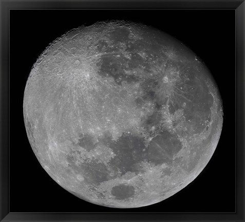 Framed waxing gibbous moon in a high resolution mosaic Print