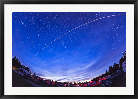 Framed Trail of the International Space Station as it passes over a campground in Canada Print