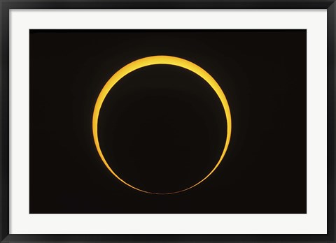 Framed Annular eclipse showing reverse Baily&#39;s beads effect Print