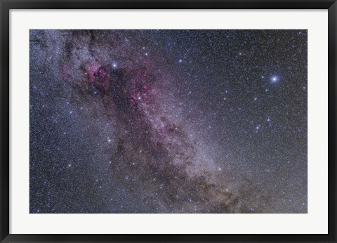 Framed Constellations Cygnus and Lyra with nearby deep sky objects Print