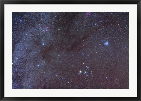 Framed Taurus region showing dark lanes of nebulosity Print