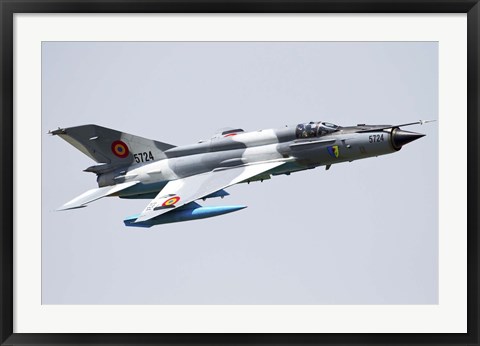 Framed Romanian Air Force MiG-21 Lancer over Romania Print